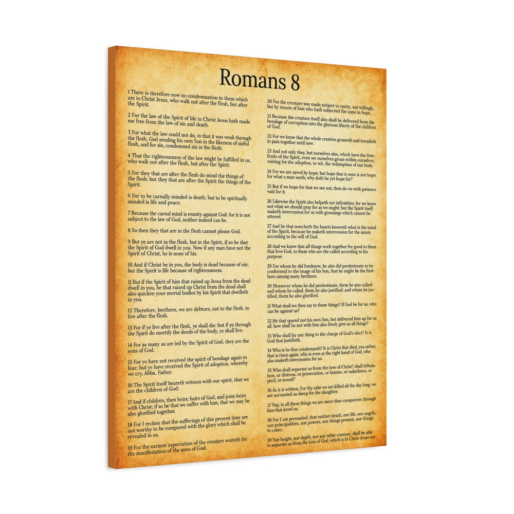 Scripture Walls Glorification Romans 8 Chapter Gold Print Ready to Hang